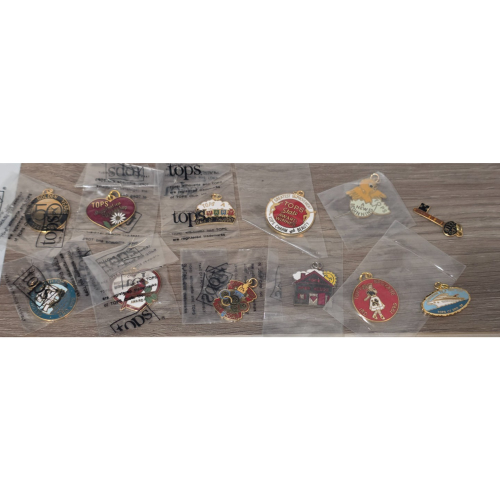 New Vintage TOPS Assorted Charms Lot Of 12 - Weight Loss - Take OFF Pounds